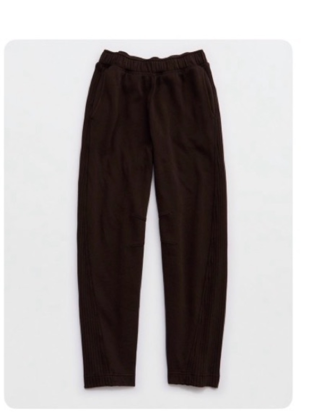 aerie Dark Brown Ribbed Track Joggers